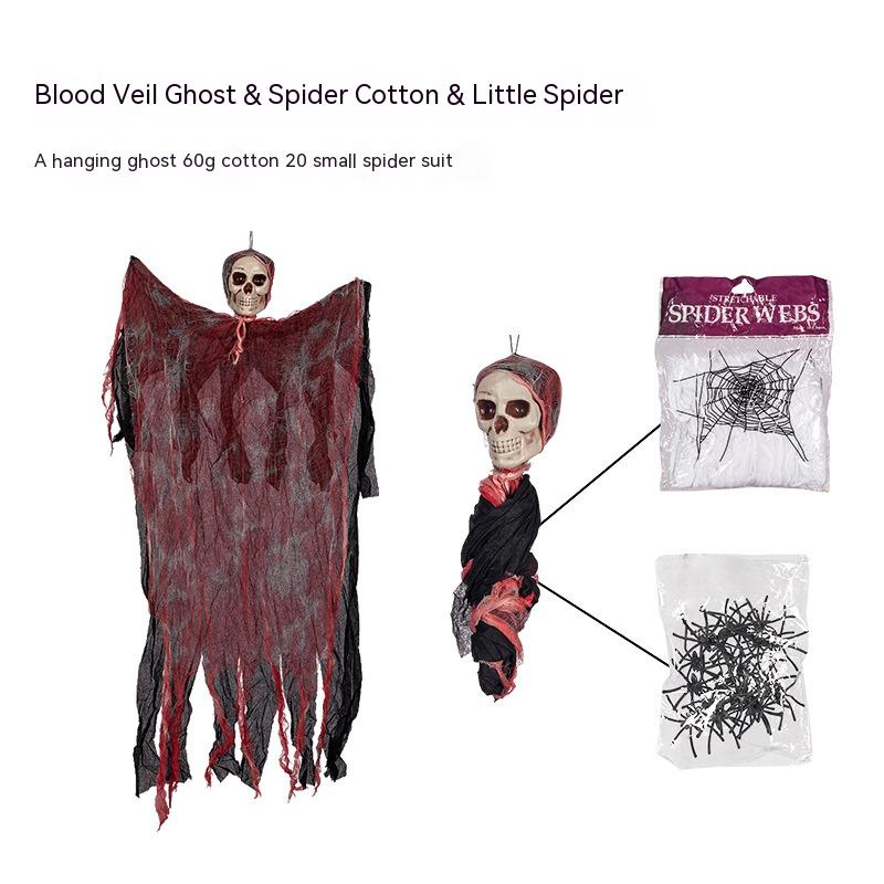 Halloween Hanging Ghost Pendant Dyed Blood Horror Skull Pendants