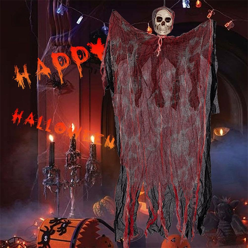 Halloween Hanging Ghost Pendant Dyed Blood Horror Skull Pendants