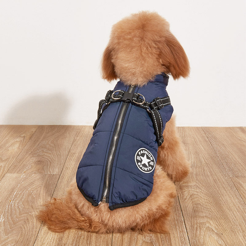 Pet Warm Dog Cotton-padded Clothes Fleece-lined Thickened Reflective