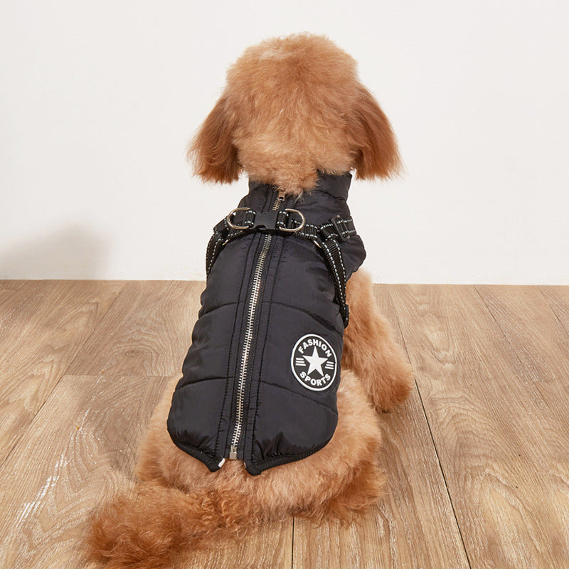 Pet Warm Dog Cotton-padded Clothes Fleece-lined Thickened Reflective