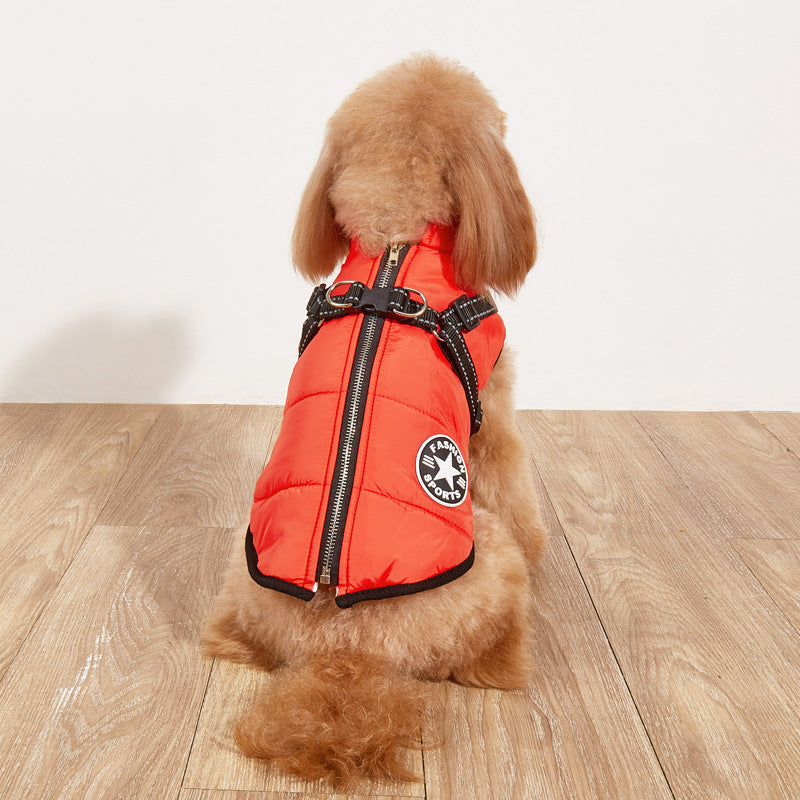 Pet Warm Dog Cotton-padded Clothes Fleece-lined Thickened Reflective