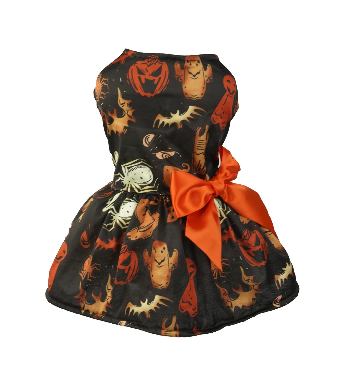 Halloween Small Dog Clothes Pet Dress Pumpkin Print Dress Chihuahua