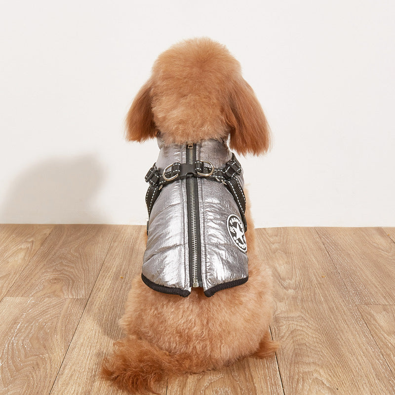 Pet Warm Dog Cotton-padded Clothes Fleece-lined Thickened Reflective