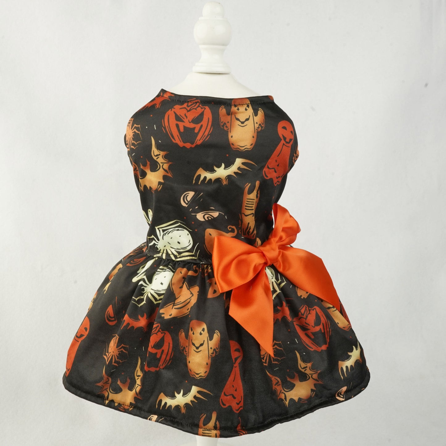 Halloween Small Dog Clothes Pet Dress Pumpkin Print Dress Chihuahua