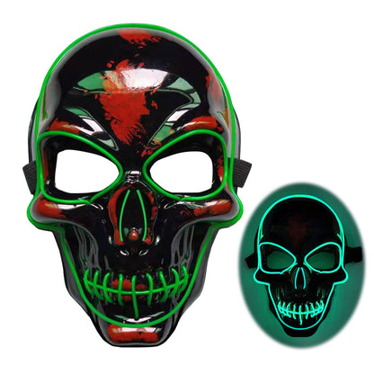 Halloween Skeleton Mask LED Glow Scary Mask