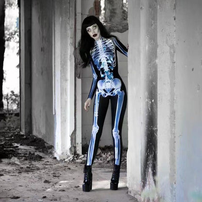 Horror Skull Frame Printed Jumpsuit