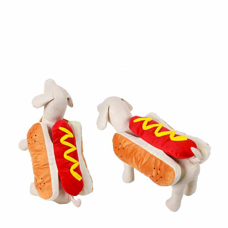 Funny Halloween Costumes For Dogs Puppy Pet Clothing Hot Dog Design 