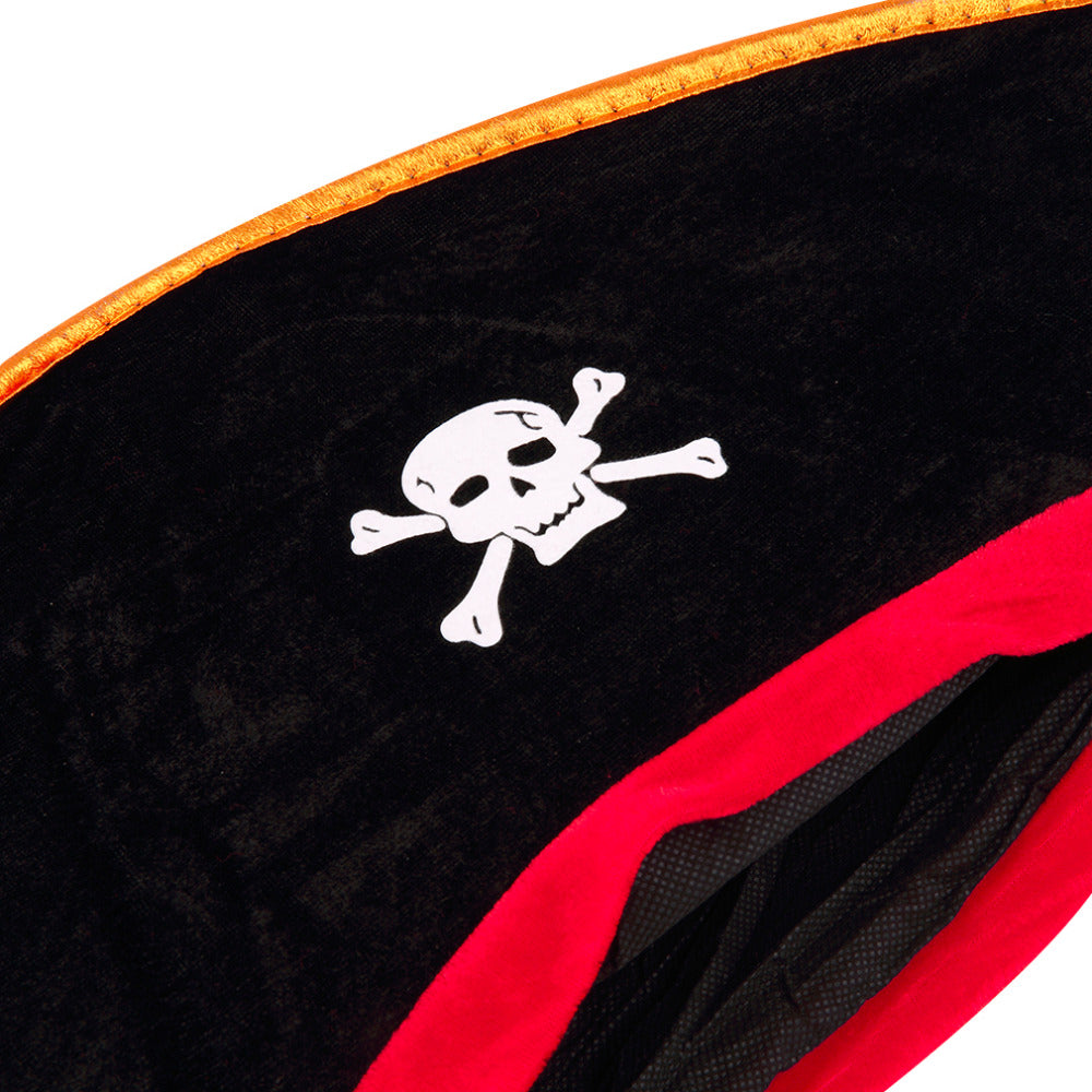 Halloween Pirate Hat Skull Print Adult Kids Pirate Captain Hat Cosplay