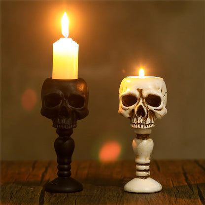 Three-dimensional Skull Column Candlestick Home Decoration