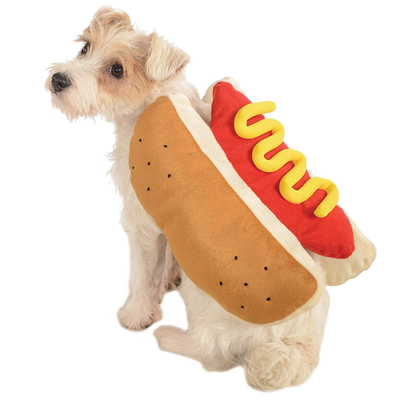 Funny Halloween Costumes For Dogs Puppy Pet Clothing Hot Dog Design 