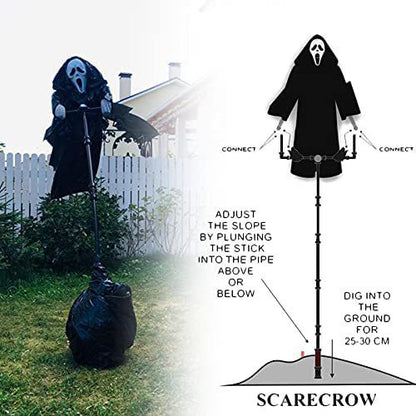 Halloween Decoration Tricky Props Skull Screaming Scarecrow Home 