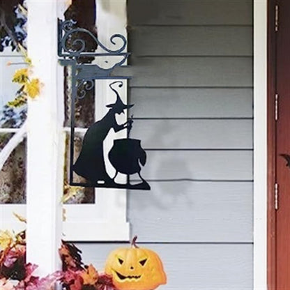 Halloween Courtyard Black Cat Witch Ghost Metal Decorations