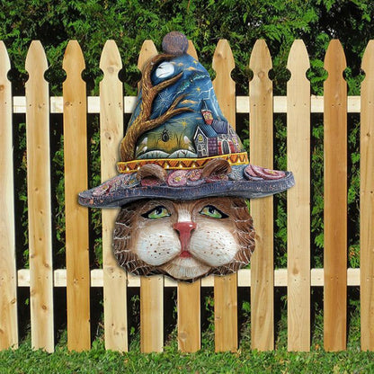 New Cross-border Halloween Funny Cat Face Wooden Listing