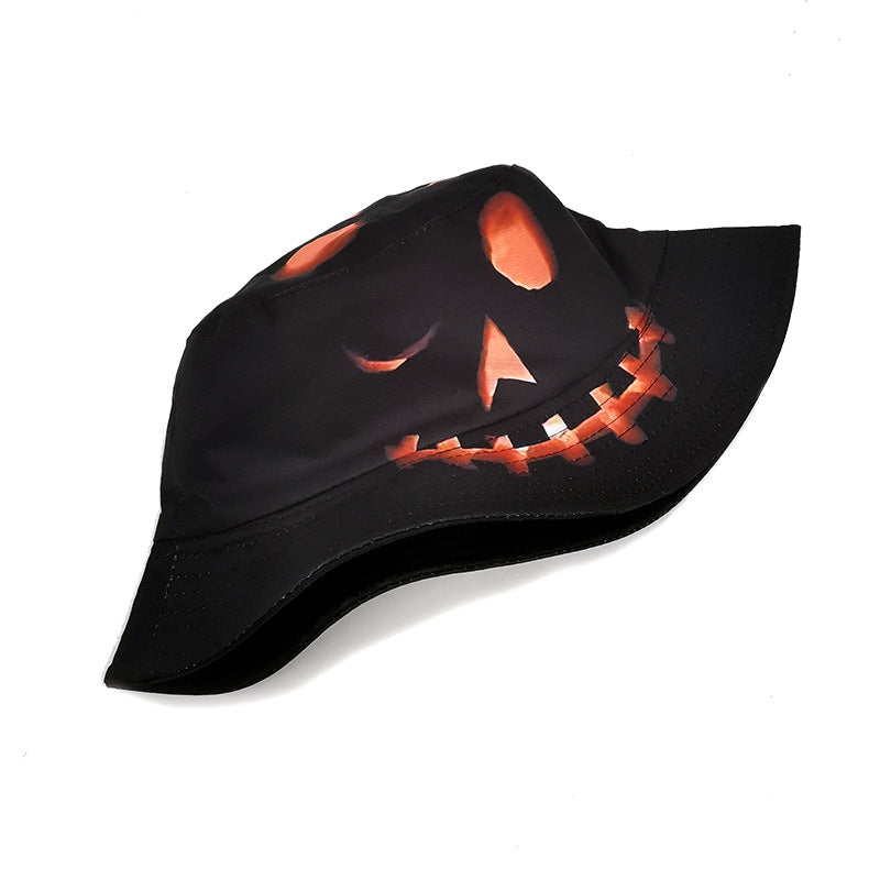 Halloween Hats Creative Cartoon Pumpkin Grimace Printed Sun-shade Fish