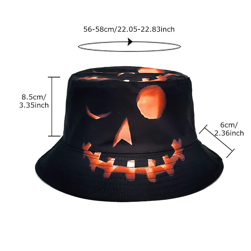 Halloween Hats Creative Cartoon Pumpkin Grimace Printed Sun-shade Fish