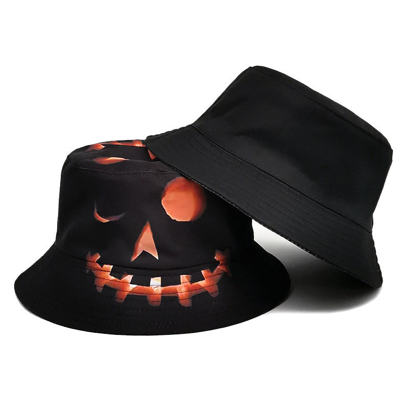 Halloween Hats Creative Cartoon Pumpkin Grimace Printed Sun-shade Fish