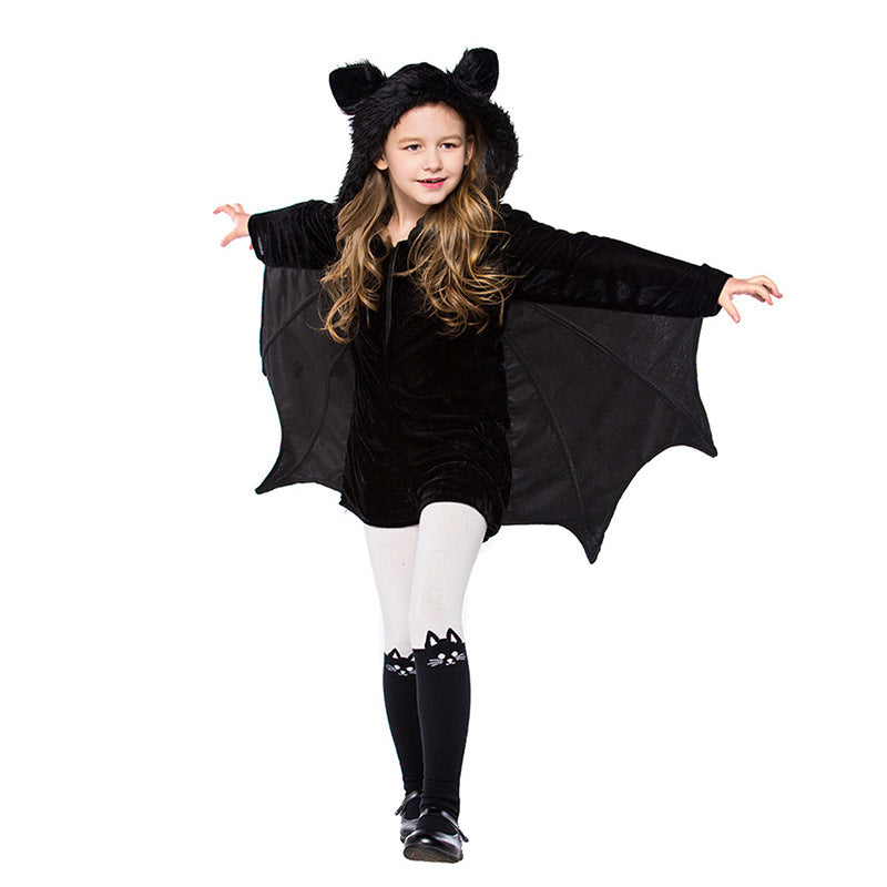 Halloween Children's Costume Black Bat Cosplay Costumes      